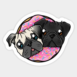 Pug donuts Sticker